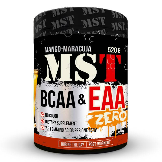 

MST BCAA&EAA Zero | 8 незаменимых аминокислот без сахара Манго-Маракуйя 520 грамм