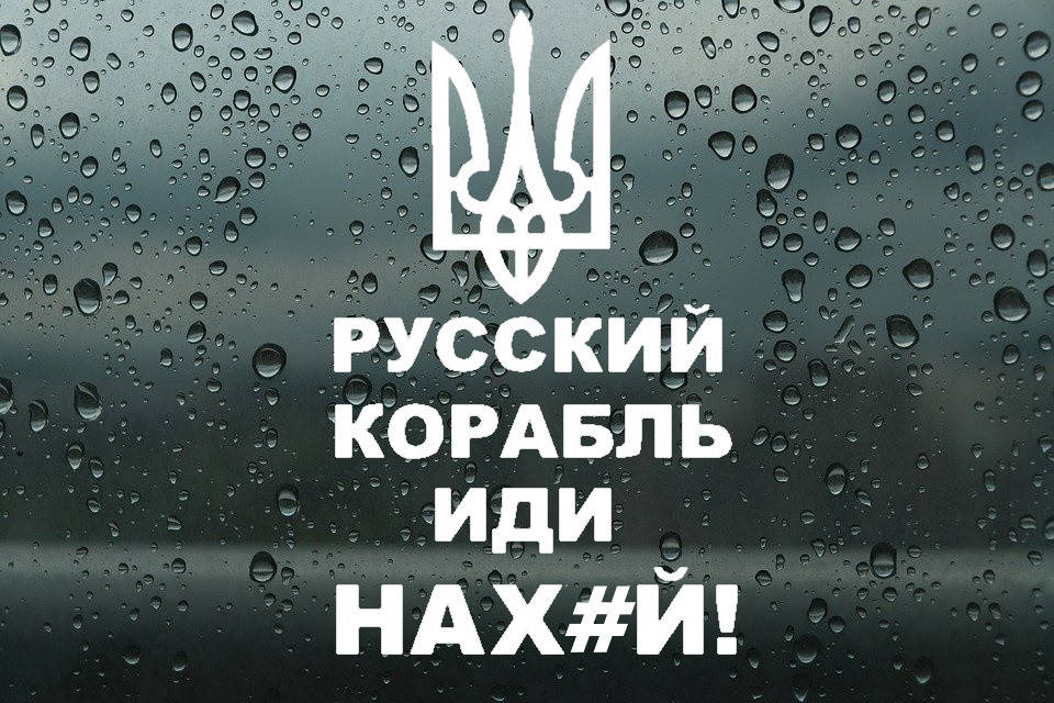 

Виниловая наклейка " Русский военный корабль иди..." 30х20 см