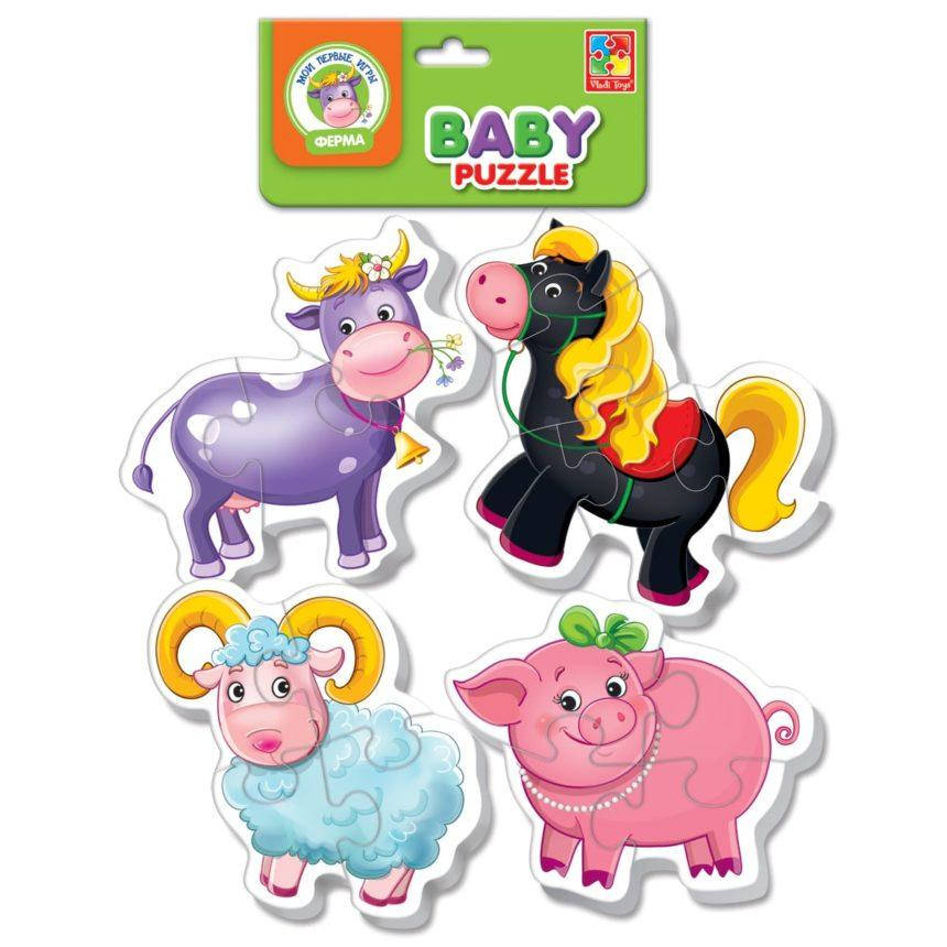 

Беби пазлы Vladi Toys Ферма 4 шт. (VT1106-51)