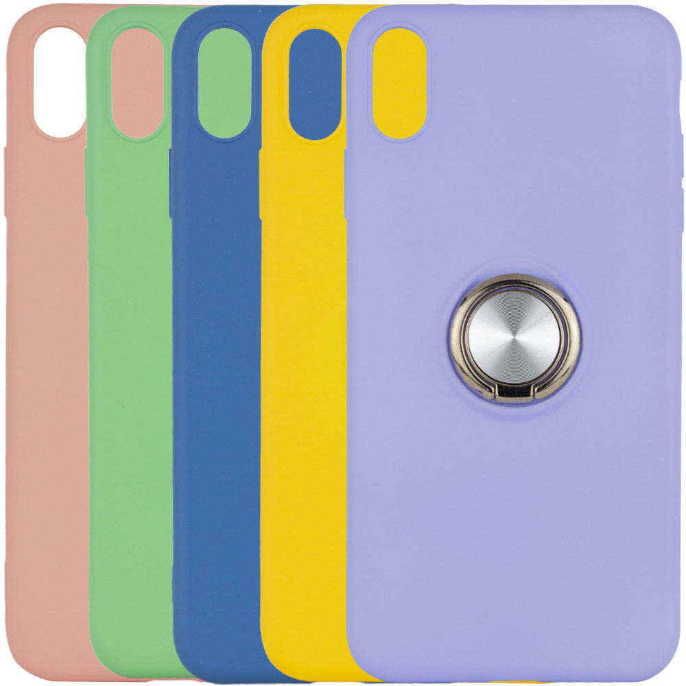 

TPU чехол Summer ColorRing под магнитный держатель для Apple iPhone XS Max (6.5"), Салатовый