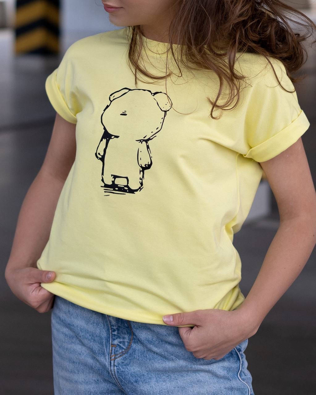 

Женская футболка с мишкой , футболка женская 42-48,48-50, Белый