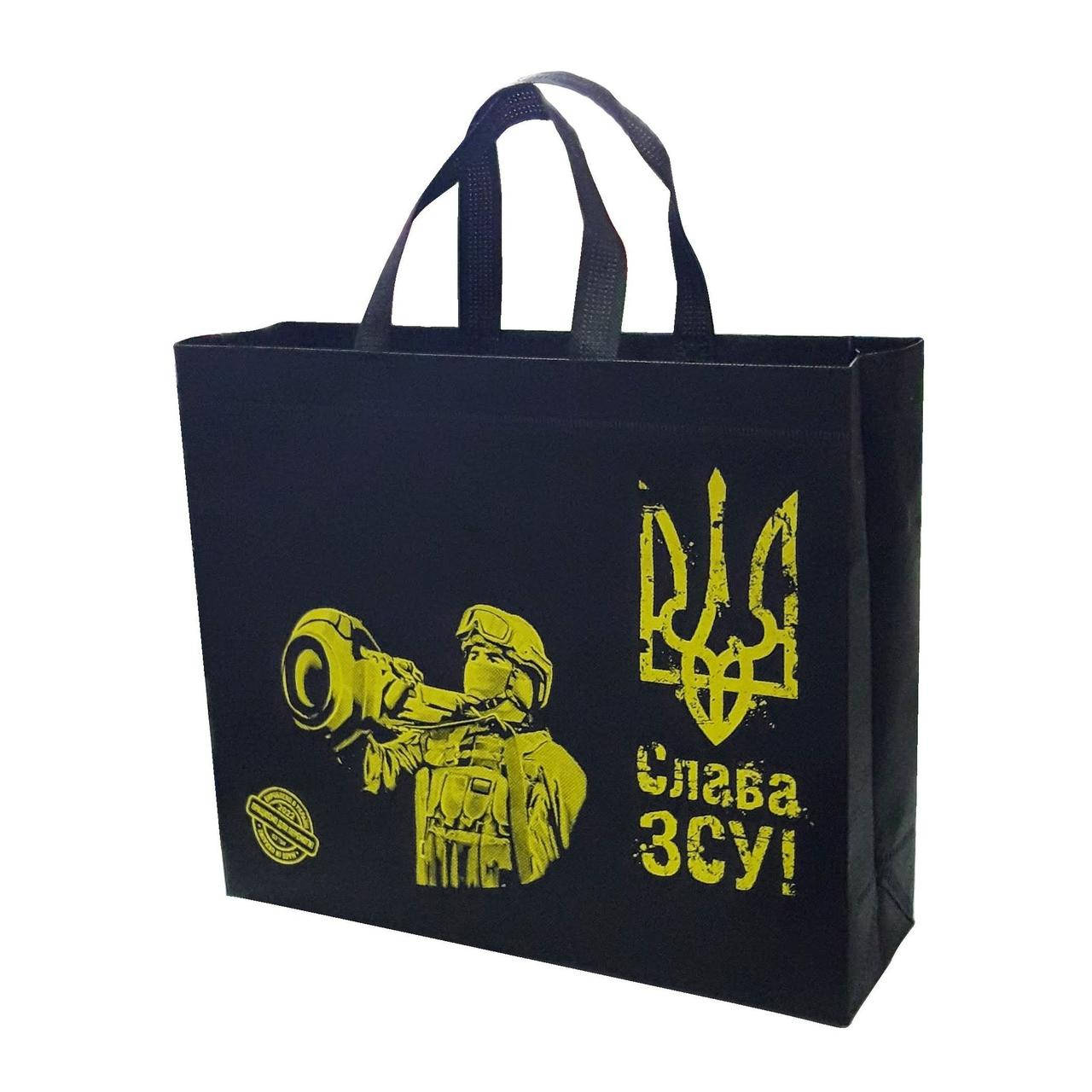 

Сумка-шоппер ECOBag №22 Украина СЛАВА ЗСУ 37х32х12 см, Черный