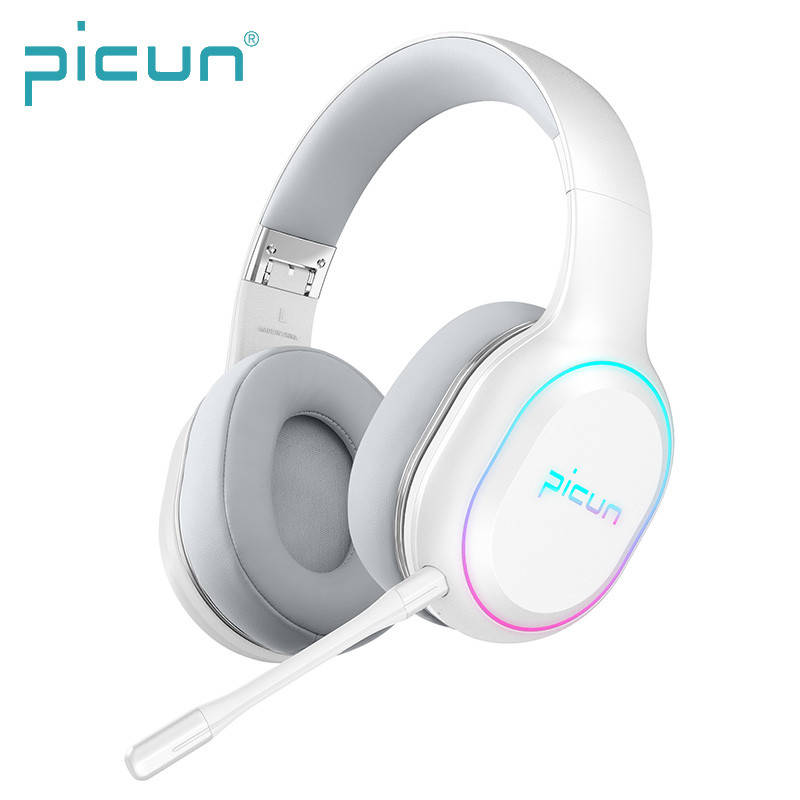 

Беспроводные игровые наушники Picun P80X с микрофоном и RGB подсветкой White, Белый
