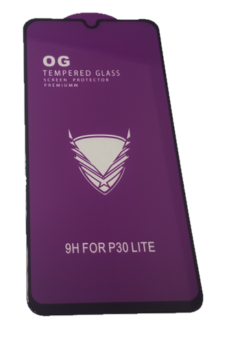 

Защитное стекло дисплея для Huawei P30 Lite (закаленное стекло) 9D, PREMIUM, черное, Черный