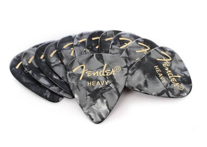 

FENDER 351 Premium Celluloid Black Moto Heavy Медіатор Heavy чорний