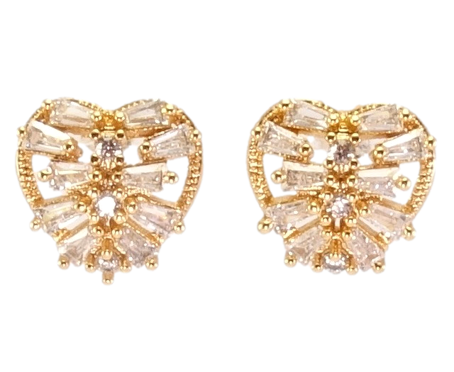 

Серьги Xuping Позолота 18K гвоздики (пусеты) "Сердечки с кристаллами"