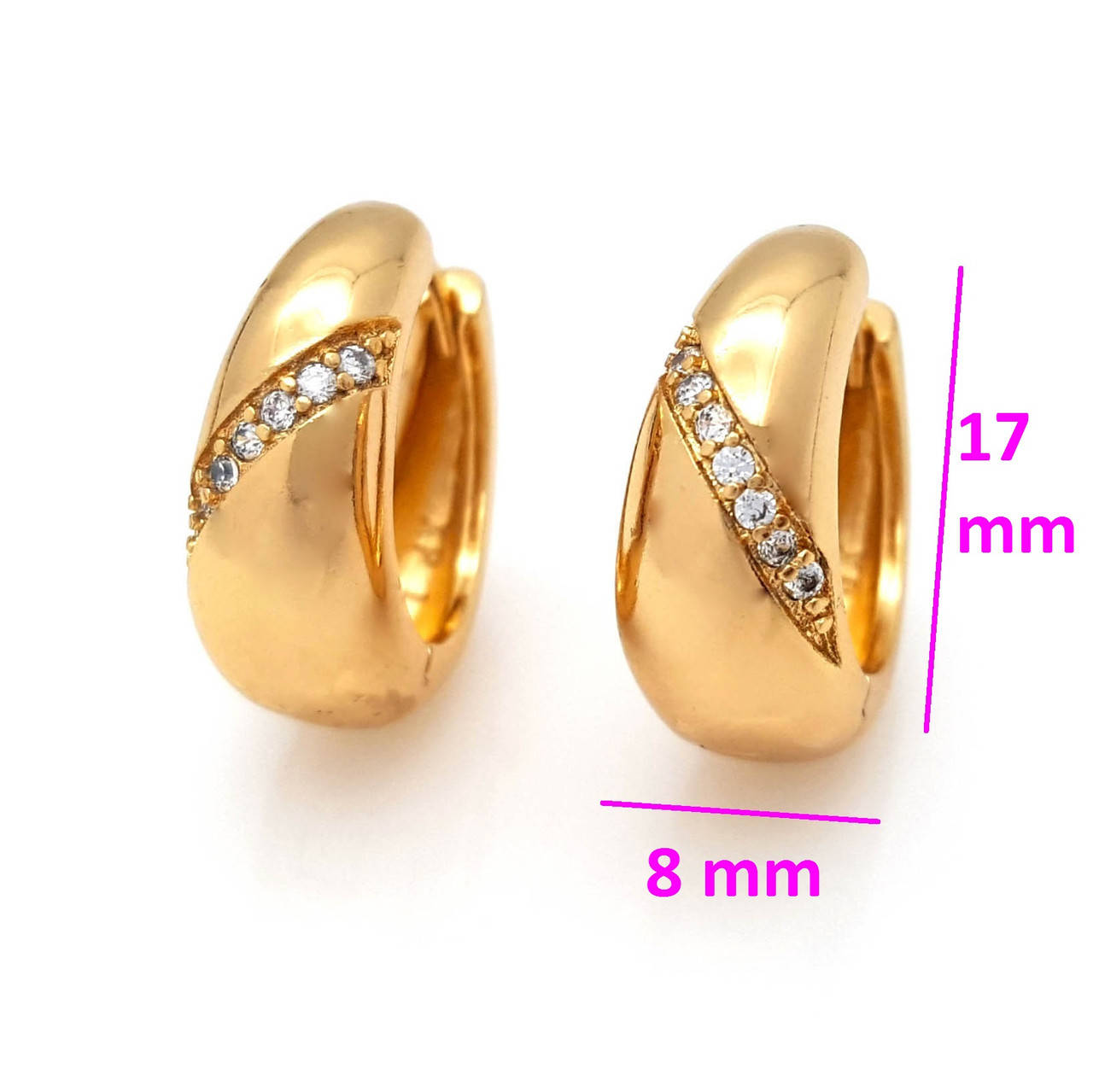 

Серьги Капелька с диагональной дорожкой из циркония, позолота Xuping, 18К