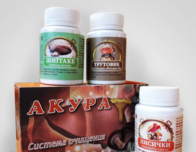 

Акура - очистка печени с противопаразитарным эффектом (Шиитаке, Лисички, Трутовик) Фундидоктор