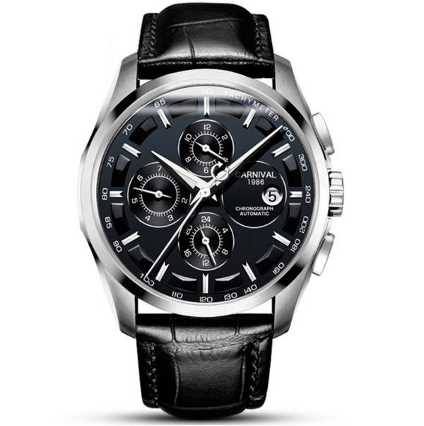 

Мужские классические механические часы Carnival Genius черные 8705