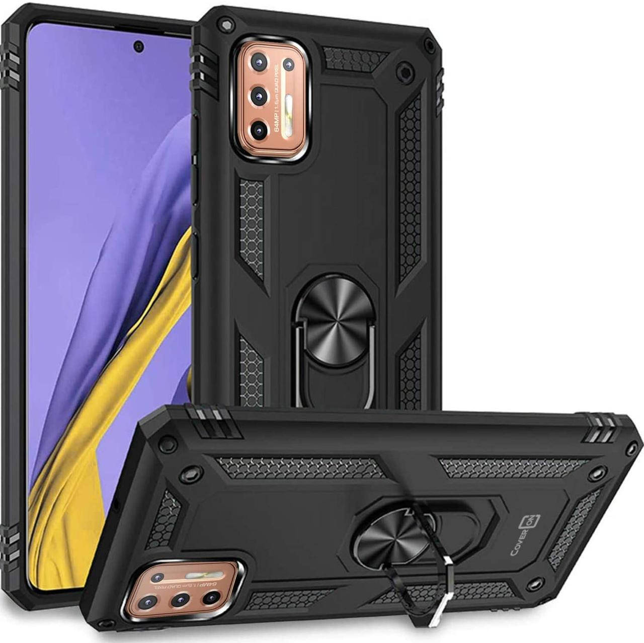 

Чехол Shield для Motorola Moto G9 Plus бампер противоударный с подставкой Black, Черный