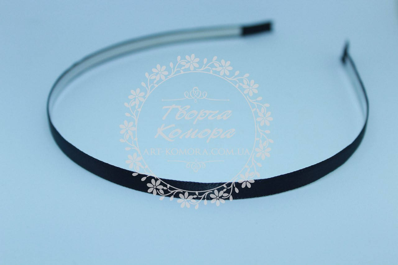 

Обруч металлический с атласной лентой, черный