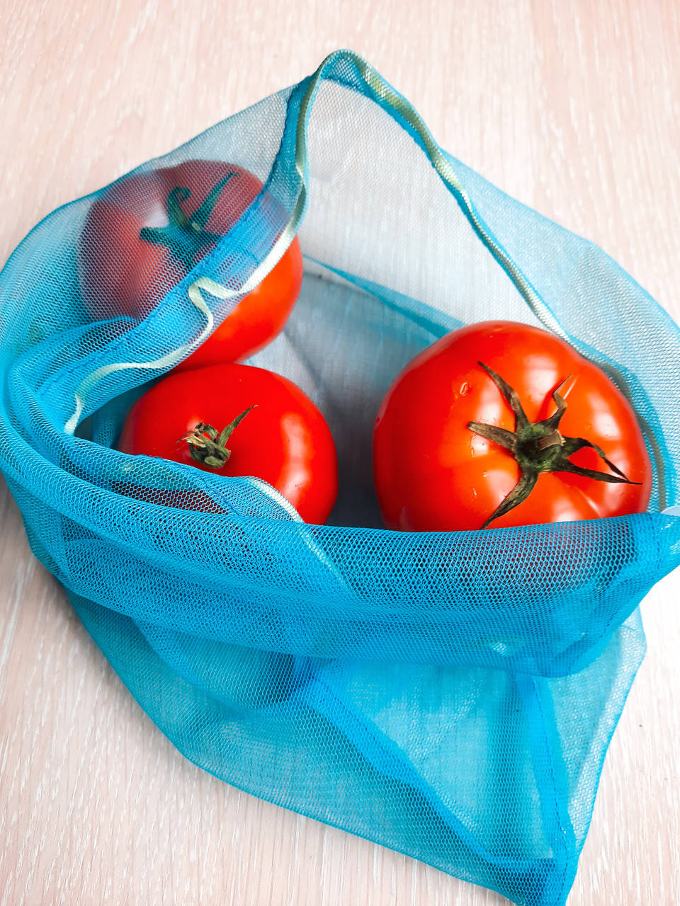 

Набор "Базовый" 3 шт многоразовых мешочков из текстильной сетки для продуктов и вещей 3 разных размеров Блакитний