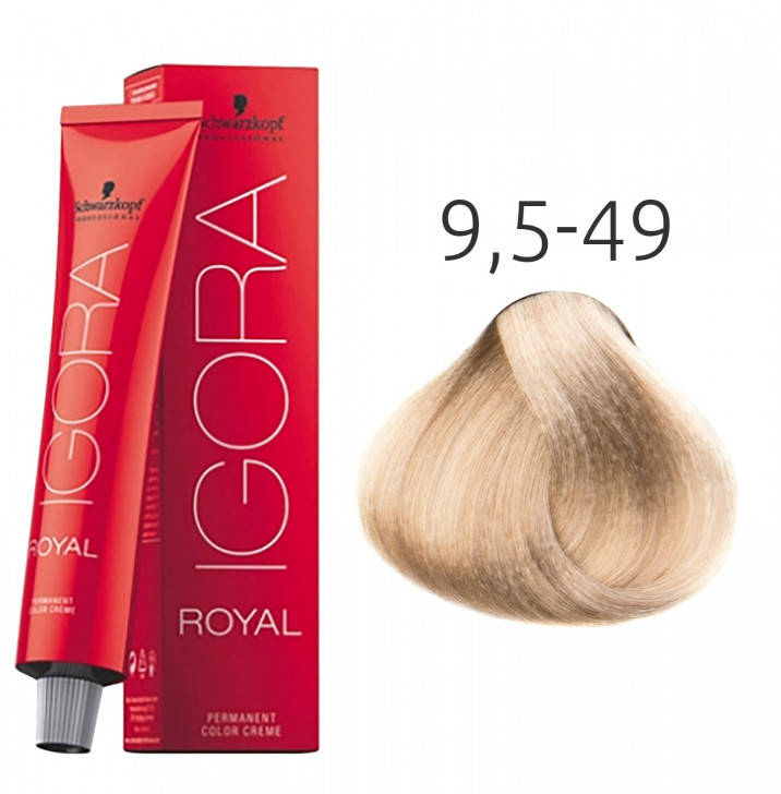 

Крем-краска для волос Schwarzkopf Igora Royal 9,5-49 Светлый Блондин Пастельный Бежево-Фиолетовый 60 мл