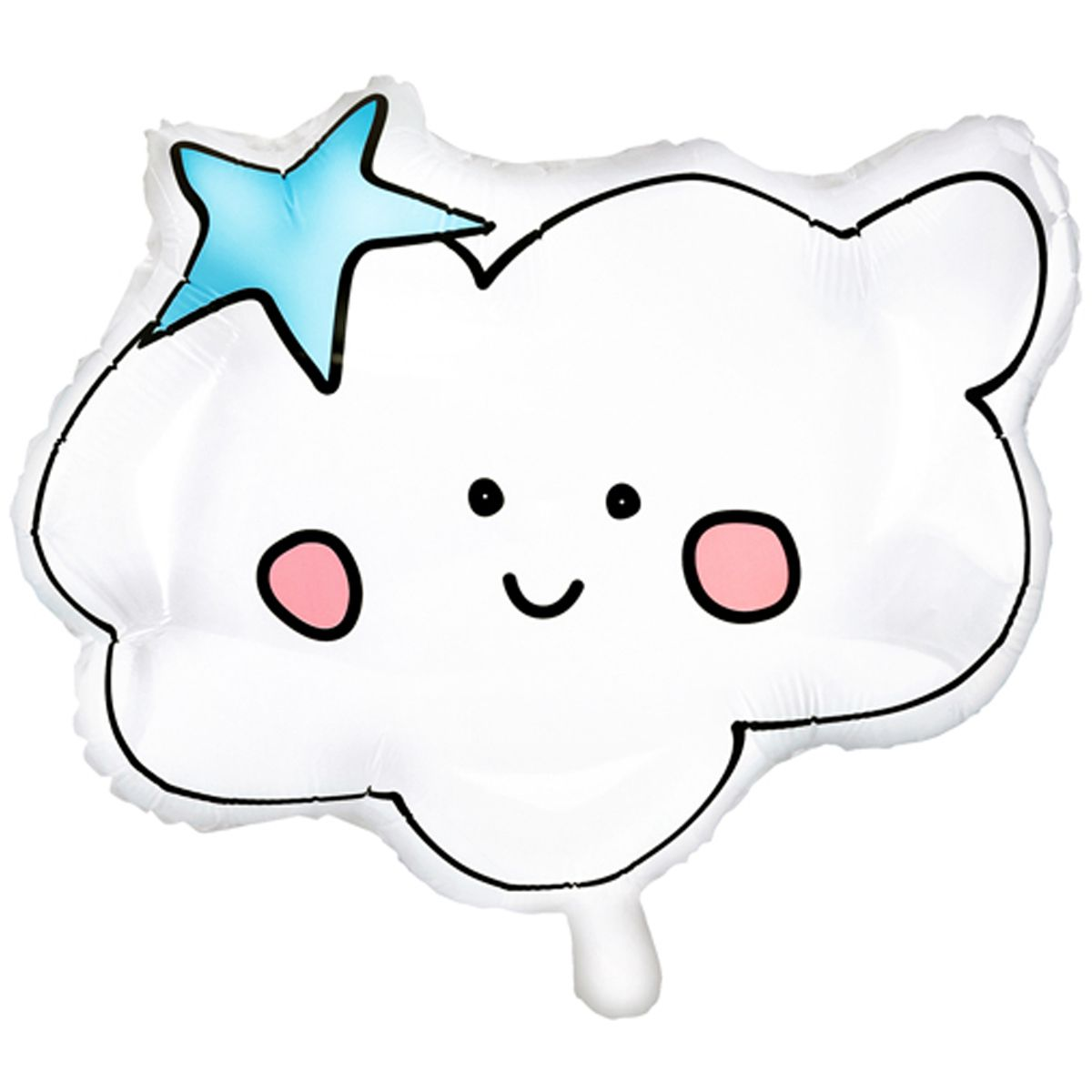 

Фольгированный шарик Party Deco (54х43см) Облачко со звездочкой, Разные цвета