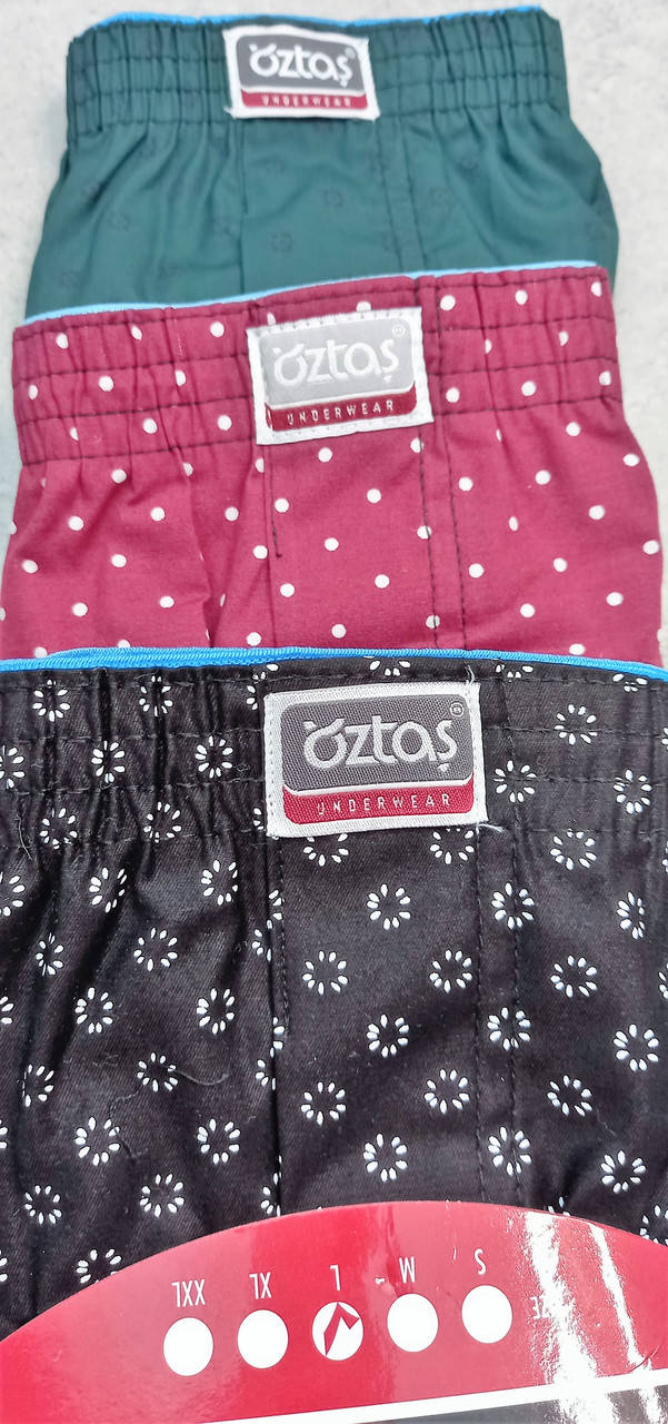 

Мужские трусы поплин Oztas 1167, сатиновые боксеры, трусы свободные, семейки сатин р.Л, Разные цвета