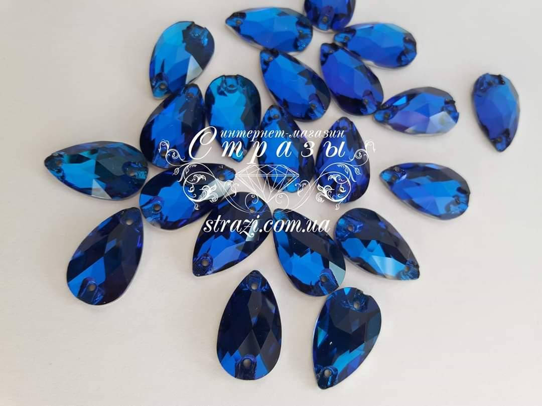 

Стразы Lux Капля 13х22мм. Capri Blue