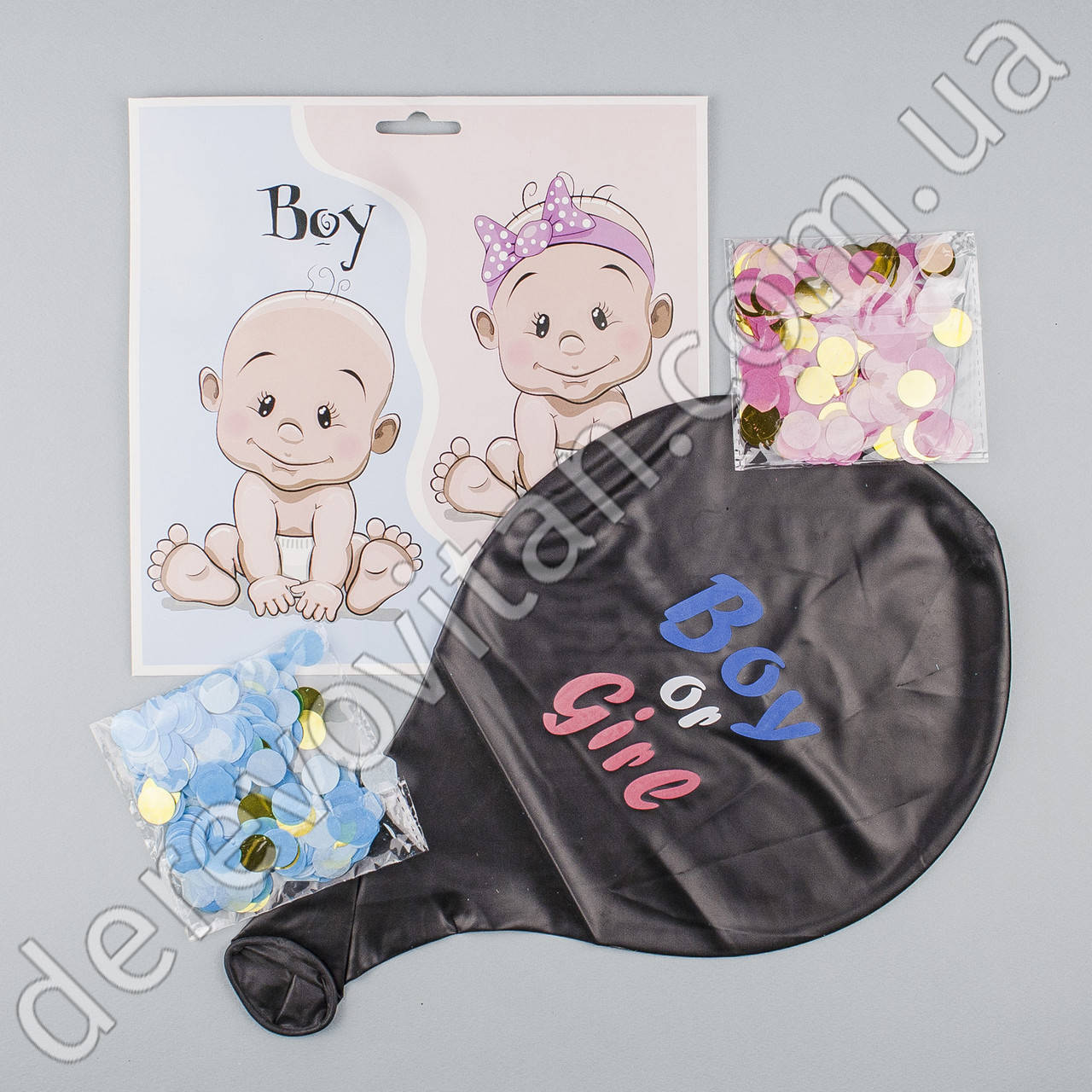 

Гендерный шар с конфетти "Boy or Girl", 85-90 см, Черный