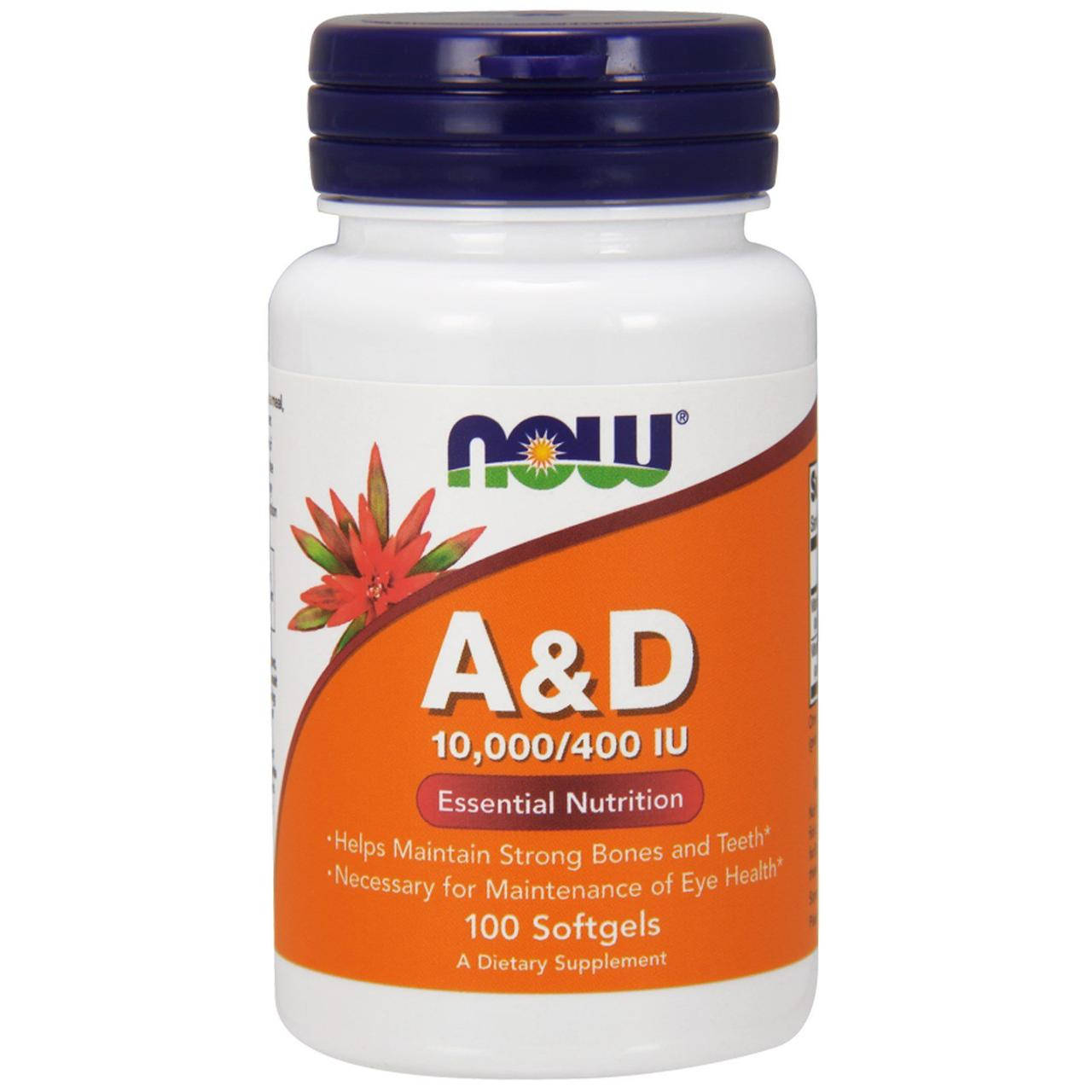 

Витамин А/Д3 10,000/400МЕ Now Foods Vitamin A & D (100капс.) нау фудс