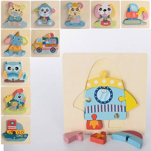 

Дерев'яна іграшка Пазли MD 1779 мікс видів (транспорт, тварини), кул., 15-15-1 см.