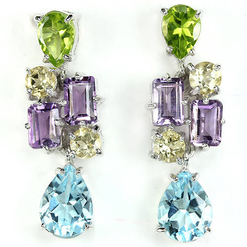 

Серьги серебро 925 аметист,перидот,цитрин,топаз