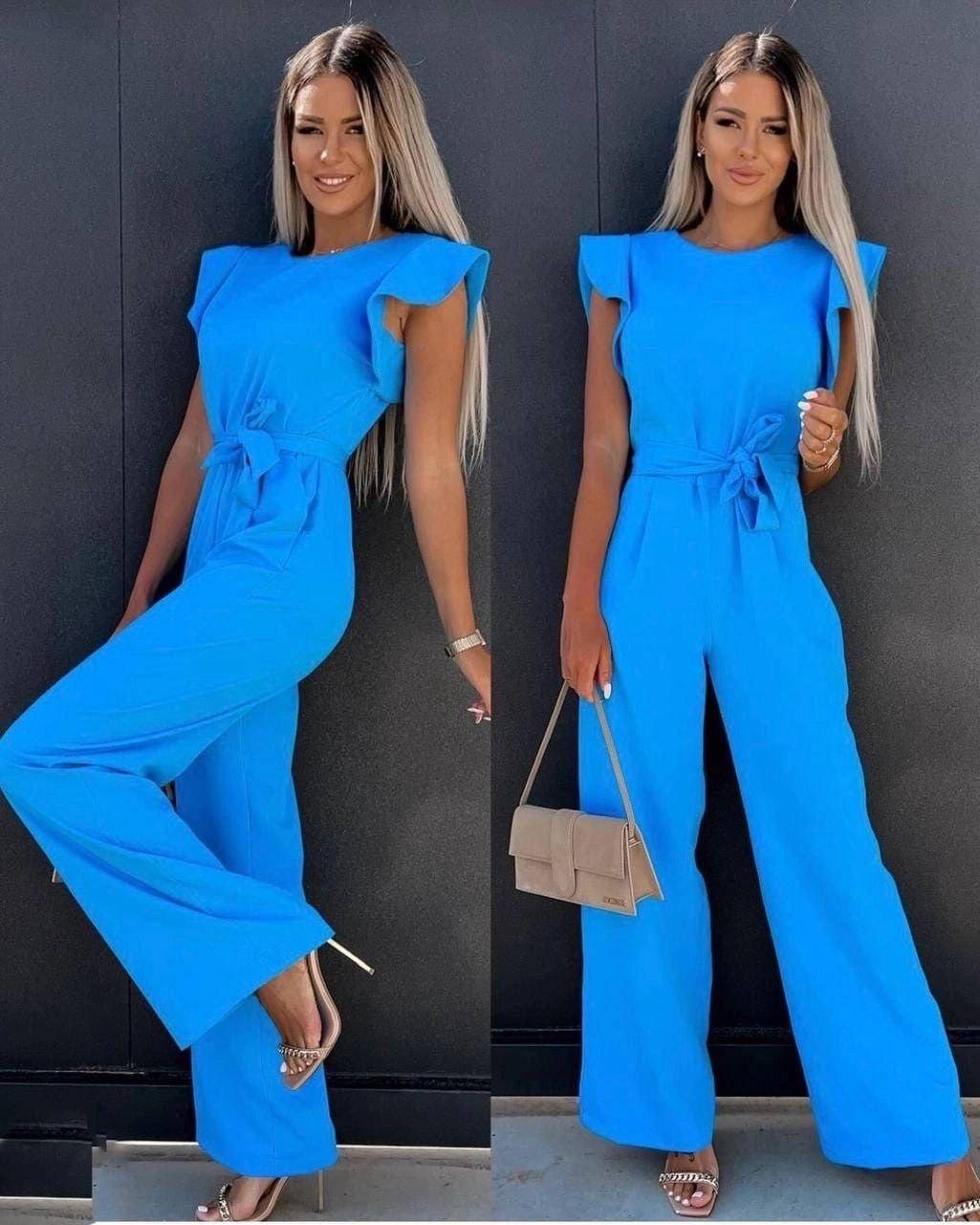 

Стильный брючный женский летний комбинезон на потайной молнии, в расцветках