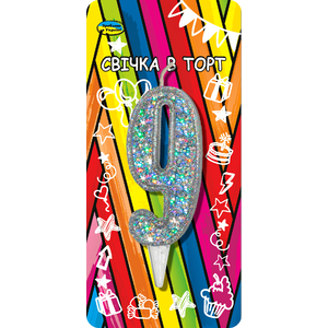 

Свеча цифра 9 серебро