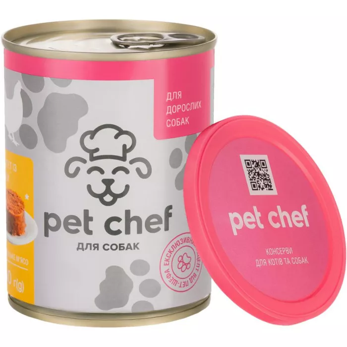 

Консервы Pet Chef паштет мясной с курицей для взрослых собак 360г