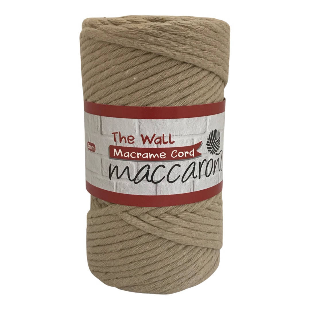 

Эко Хлопковый Шнур Macrame Cord The Wall Maccaroni 3 mm ,мокко, Бежевый