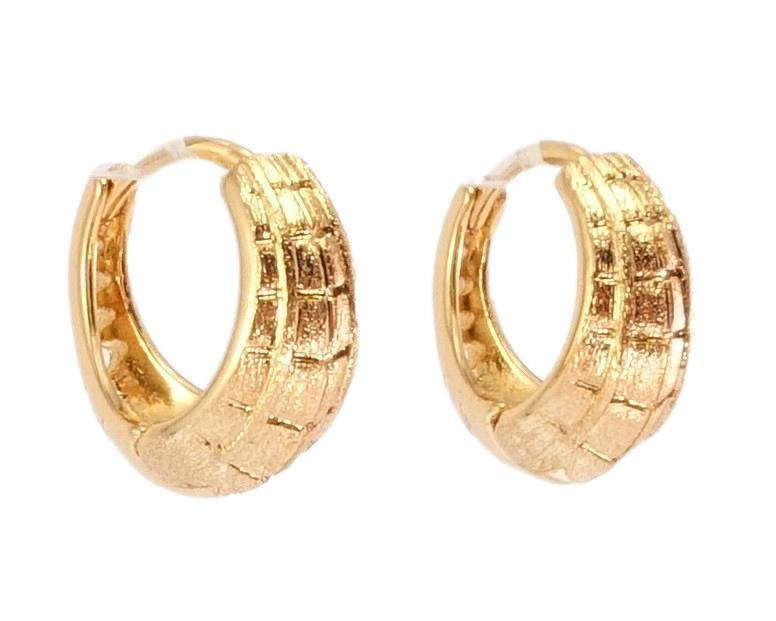 

Серьги Xuping Позолота 18K колечки "Декоративный орнамент с шагренью"
