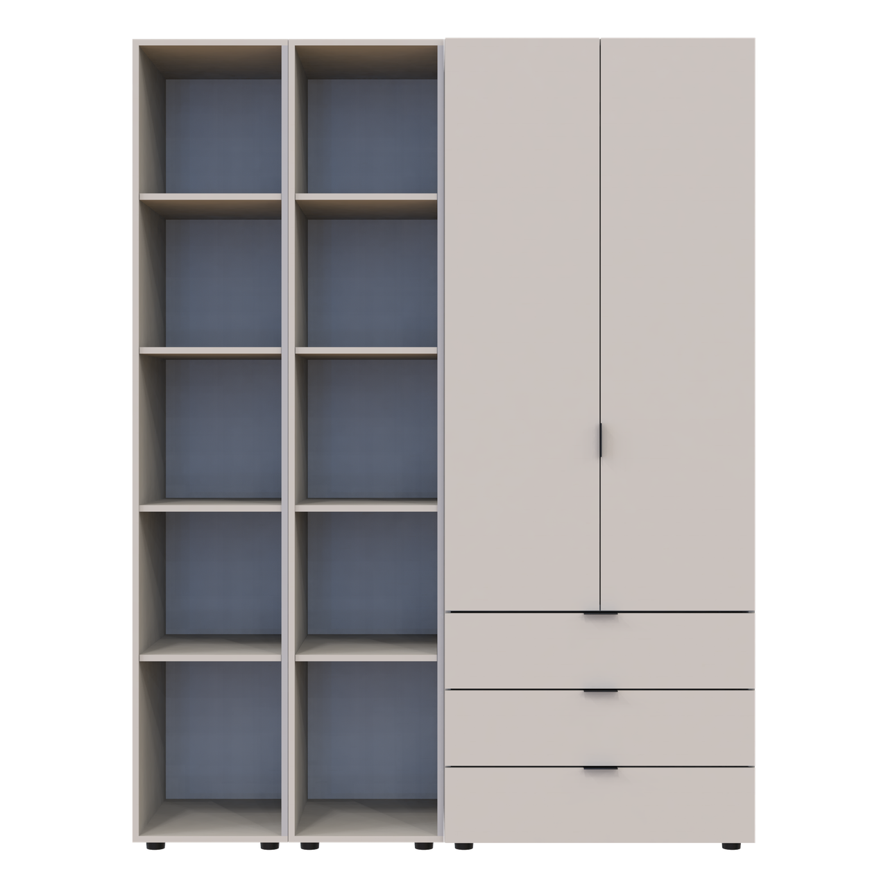 Розпашна Шафа для одягу Doros Гелар з 2 Етажерками Кашемір 2 ДСП 153.9х49.5х203.4 (80737644) 8