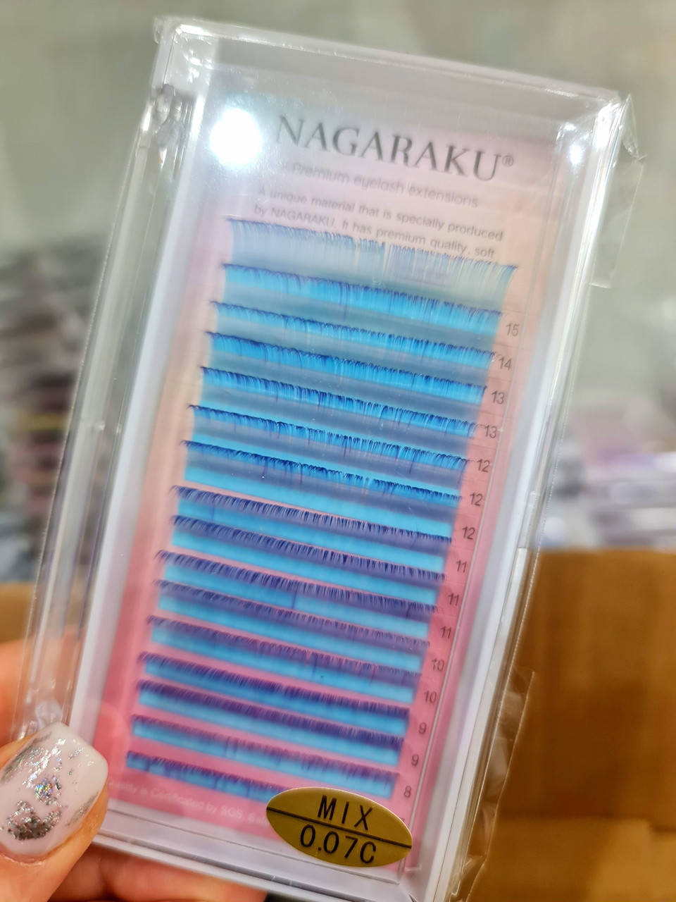 

Ресницы Nagaraku NEON - ombre СИНИЙ, 0.07С
