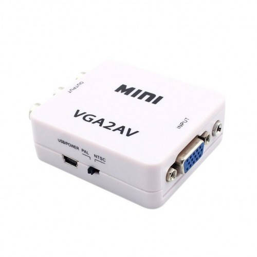 

Конвертер адаптер с VGA на AV RCA тюльпаны VGA2AV, Белый