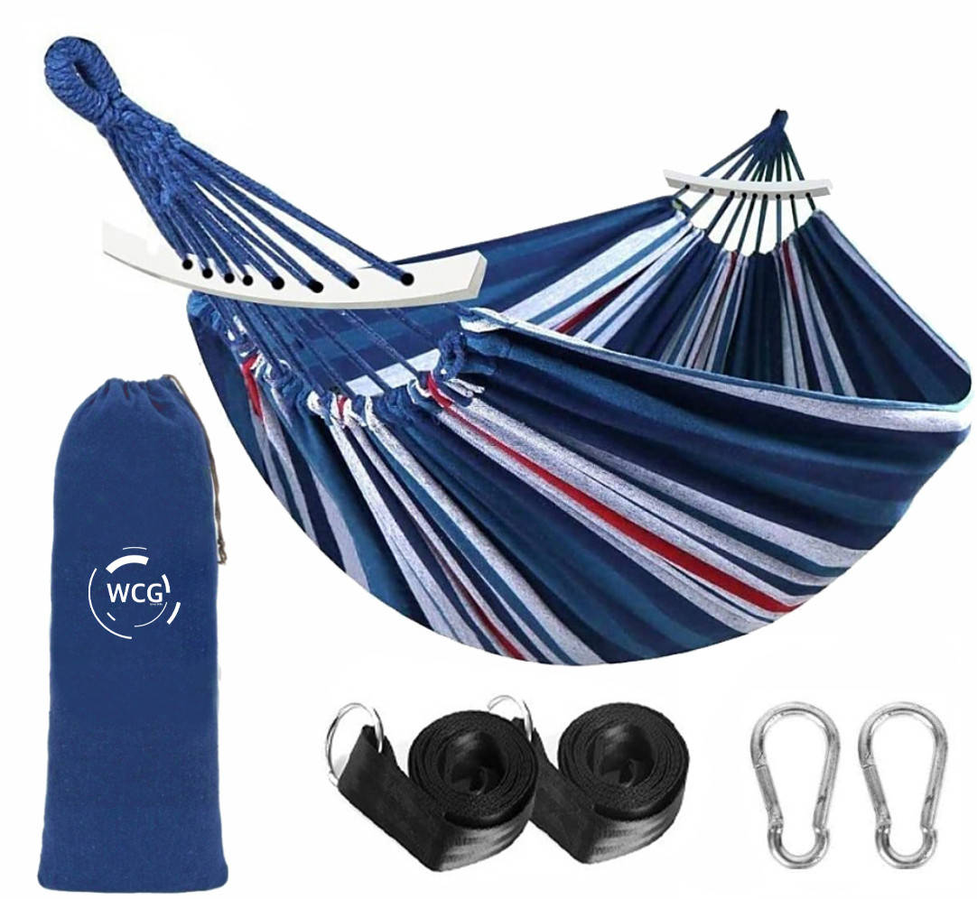 

Одноместный гамак с планкой SUMMER Синий XL 200х100 Sport Equip
