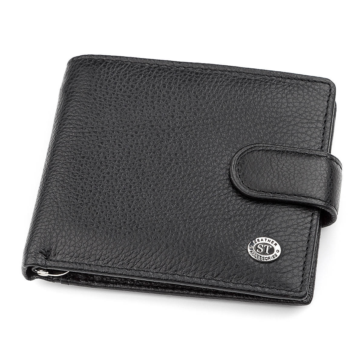 

Мужской кошелек ST Leather 18309 (ST113-1) с зажимом для денег Черный