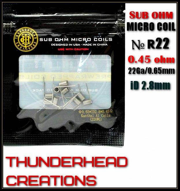 

R22 Преднамотанная спираль Micro coil 0.45ohm. Оригинал от компании ThunderHead.