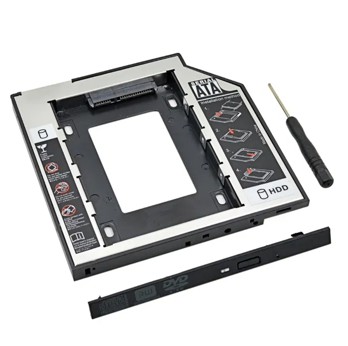 

Optibay Caddy 9.5 алюминиевый переходник карман для жесткого диска под SSD / HDD