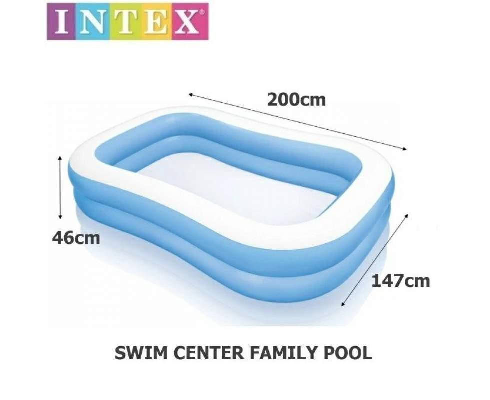 

Бассейн детский надувной Intex 57180 - 203x152x48см, 540 литров, Голубой