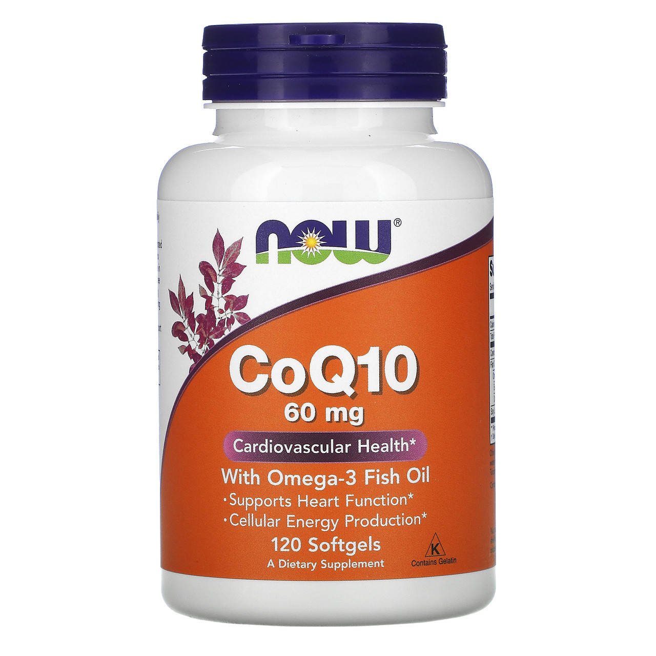 

Коэнзим Q10 с рыбьим жиром, CoQ10, Now Foods, 60 мг 120 капсул (NOW-03166)