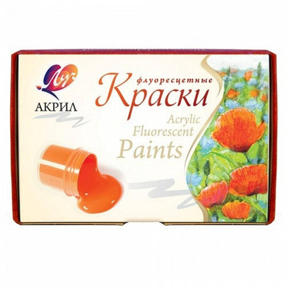 

Набір акрилових фарб "Промінь", 6 кол.*20 мл, флуоресцентні