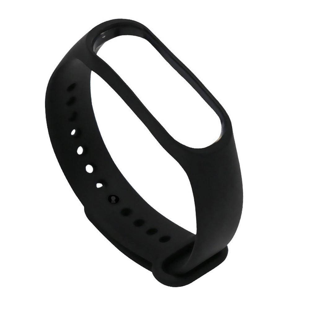 

Ремешок силиконовый к Mi BAND M5, M6 Xiaomi фитнес браслет трекер черный цвет
