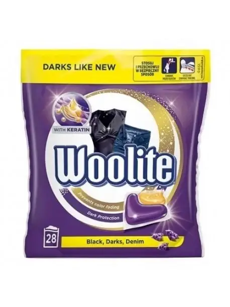 

Капсулы для стирки Woolite с кератином для стирки черных вещей и джинса 28 шт