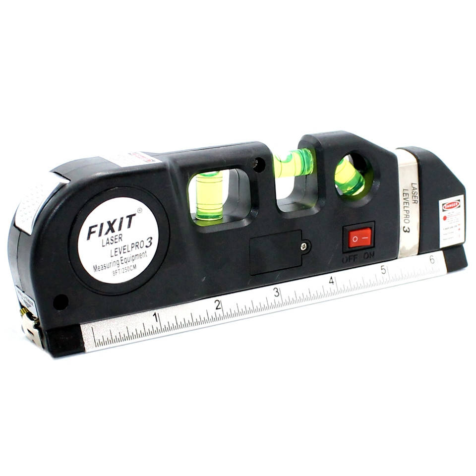 

Лазерный уровень мини нивелир для дома со встроенной рулеткой Laser Level Pro