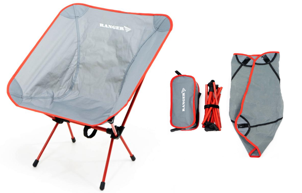 

Кресло складное туристическое для отдыха на природе рыбалке с чехлом Compact Hike 206, Серый