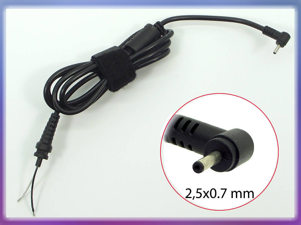 

DC кабель (2.3*0.7) для ASUS EeePc (30W, 40W). От блока питания к ноутбуку. Кабель с ферритовым фильтром и