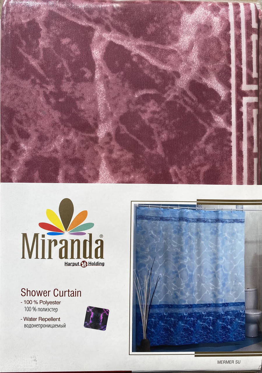 

Шторка для Ванной и Душа Тканевая MIRANDA Полиэстер 180*200 см Турция, Розовый
