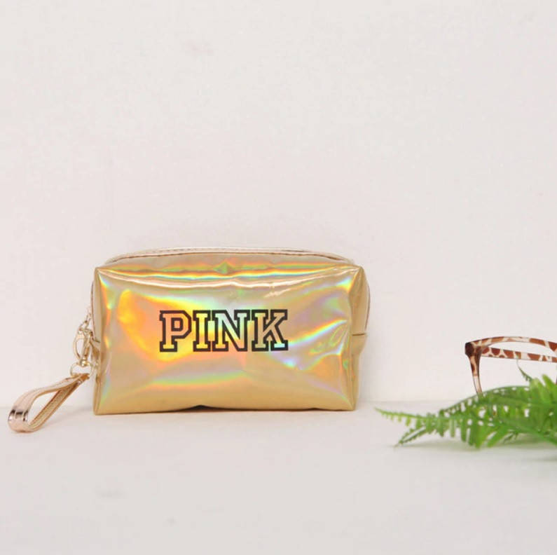 

Косметичка PINK золотая, Золотой