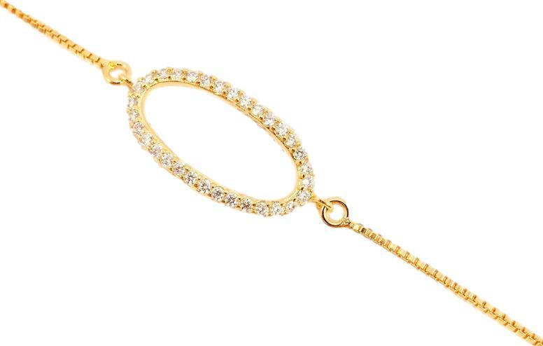 

Браслет Xuping Позолота 18K "Овал Мелкий Цирконий" длина 17-18,5-20 см