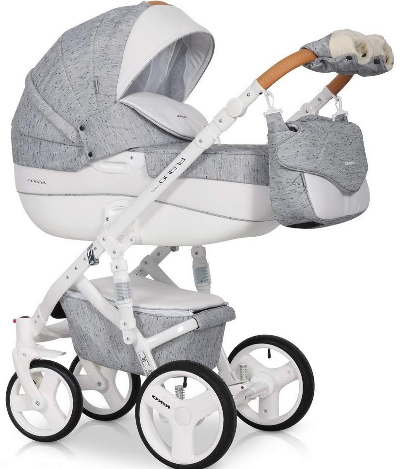 

Детская универсальная коляска 3 в 1 Riko Brano Luxe 05 Grey Fox, Светло-серый