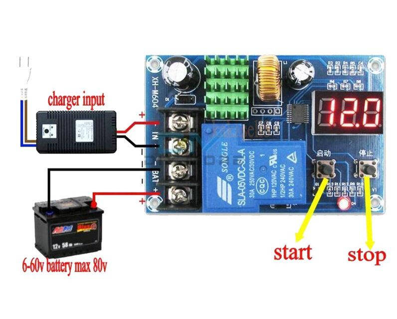 

Контролер Управления зарядкой, Зарядка Аккумулятора Pb,LiFePO4,li-ion 6-60V (XH-M604)