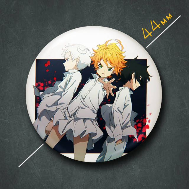 

"Эмма, Норман и Рэй (Обещанный Неверленд / Promised Neverland)" значок круглый на булавке Ø44 мм
